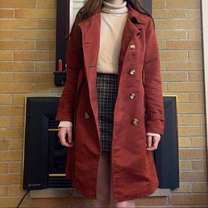 Steve Madden rust orange suede trench coat